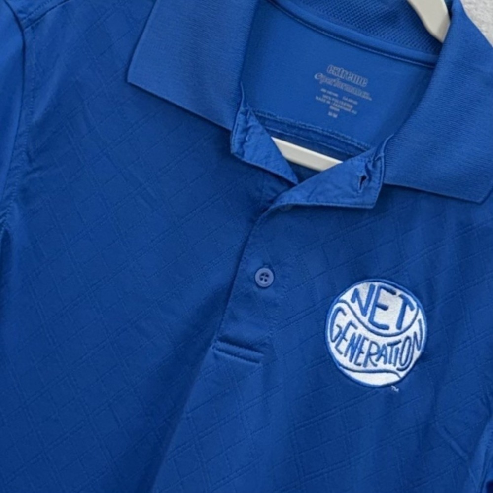 Extreme Performance Polo Shirt Mens M‎ Blue Net Generation Tennis Athletic